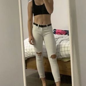 white skinny ripped jeans